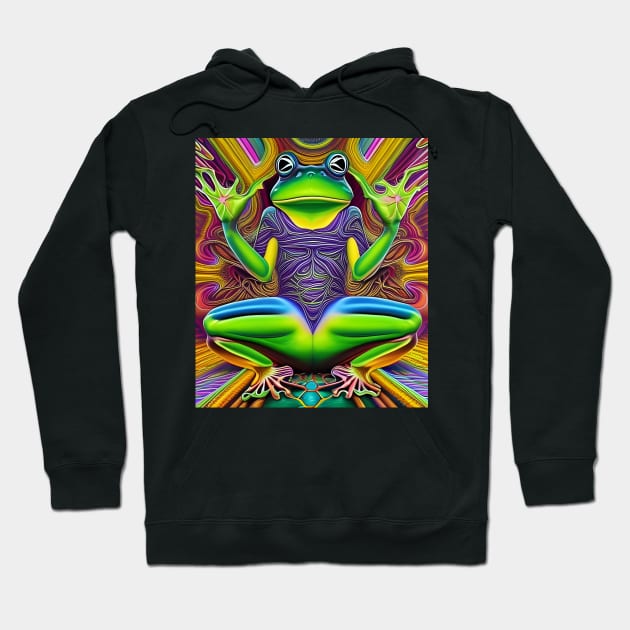 Frogger Spirit Animal (12) - Trippy Psychedelic Frog Hoodie by TheThirdEye